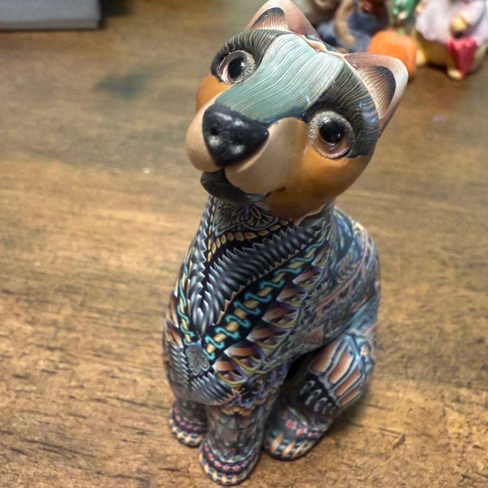 Intricate Jon Stuart Multicolor Dog Figurine
